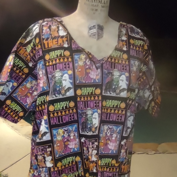 Halloween scrub top vintage New Old stock 1Xlarge - Picture 1 of 12